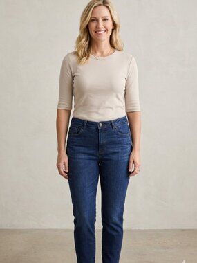 Chico’s Define Me Denim Slim Leg Dark Wash Mid Rise 14R Womens Jeans EUC